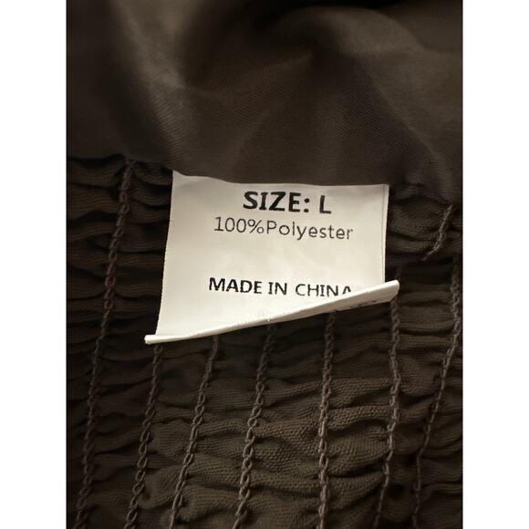 Jumpsuit Brown Flowy Wide-Leg Sleeveless One-Piece Boho Minimalist Style Size L - Picture 10 of 12